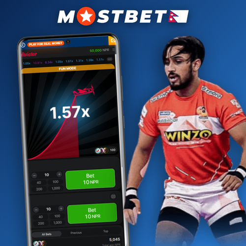 Mostbet Aviator crash game hero visual with 2.45x rising multiplier for Nepal players