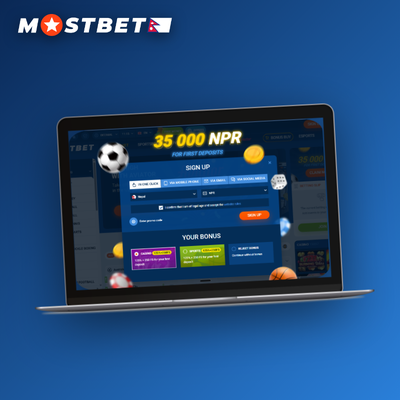 Mostbet email sign-up with confirmation link on a laptop screen