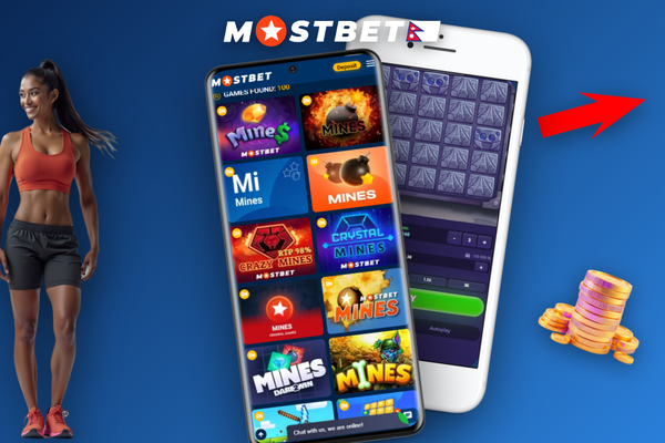 Mostbet Mines demo mode on mobile phone with virtual balance and revealed tiles