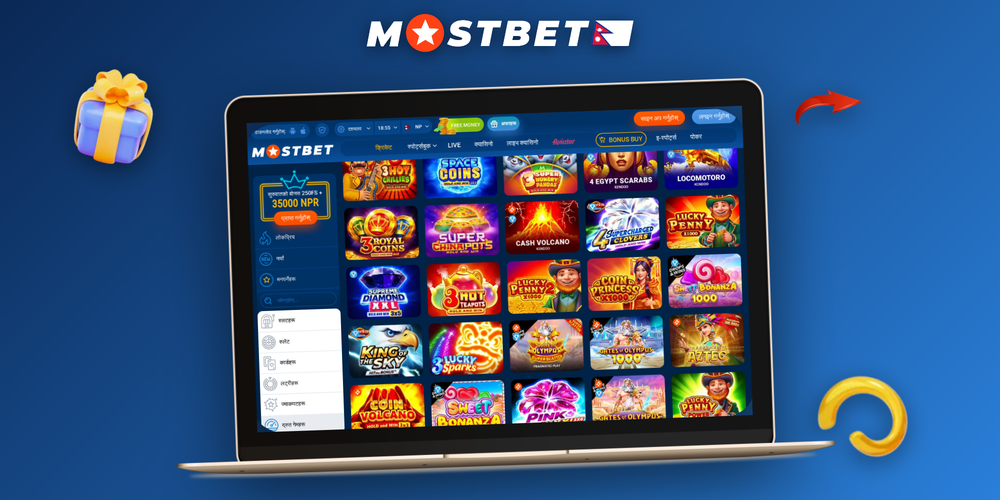 Mostbet online casino games displayed across phone, tablet and laptop screens