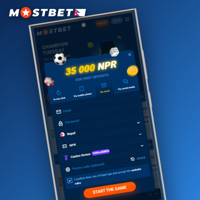 Mostbet register via Nepali phone number and SMS verification code