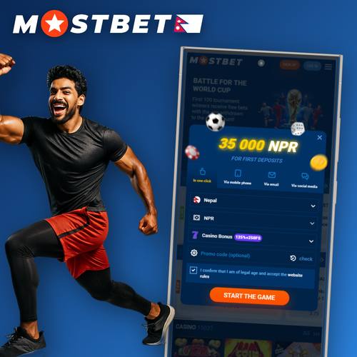 Mostbet register login form on a smartphone for Nepali players